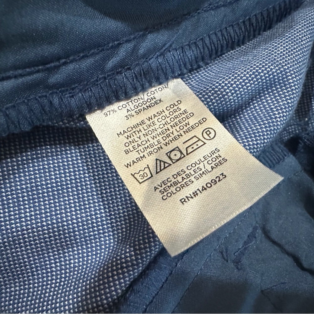 LOFT Ankle Pants The Riviera Slim Texture Blue Mid Rise Women 4 Petite 608468 - Picture 7 of 8